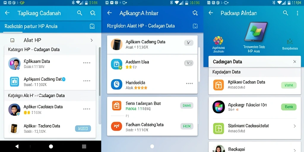 Antarmuka aplikasi 116X yang sederhana untuk cadangan data.