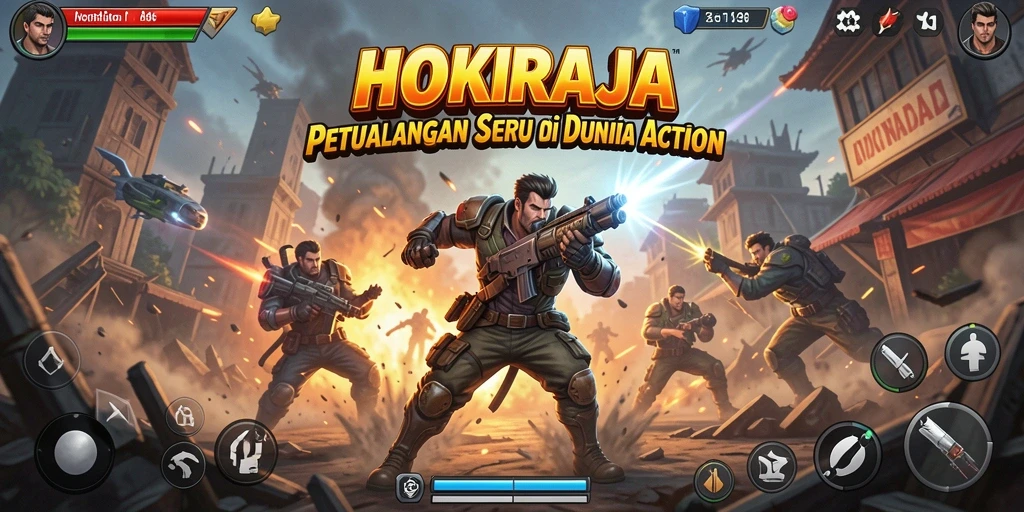 Antarmuka HOKIRAJA yang dinamis dan penuh aksi.