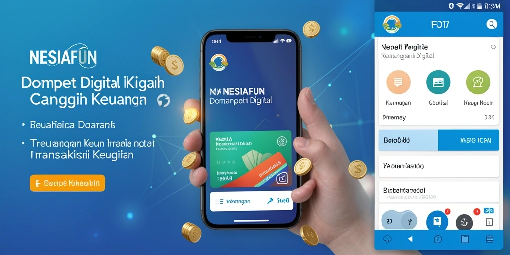 Antarmuka aplikasi Dompet Digital NESIAFUN yang modern dan user-friendly.