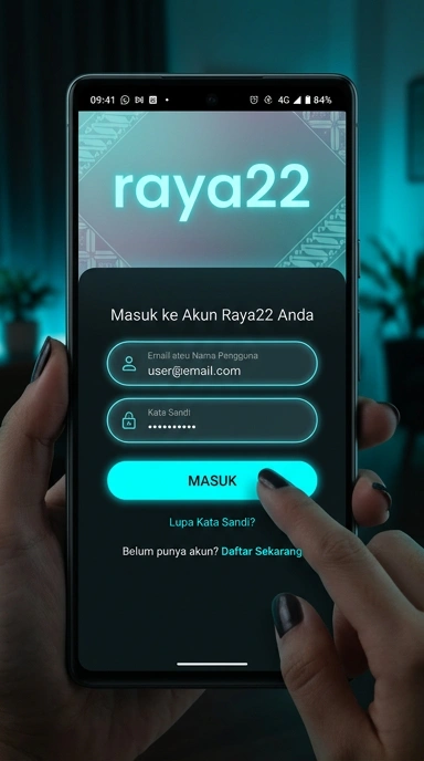 Tampilan halaman login raya22