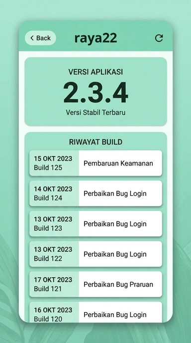 Tampilan riwayat versi raya22